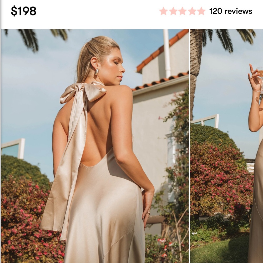 Show Me Your MuMu Backless Dress in Champagne